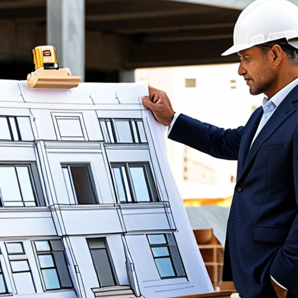 A professional architect, fully clothed in a stylish business casual outfit, reviewing blueprints at a sunlit construction site.  Background includes modern buildings and construction equipment.  Perfect anatomy, correct proportions, natural pose, well-formed hands, proper finger count, natural body proportions, professional, safe for work, appropriate content, fully clothed, family-friendly.